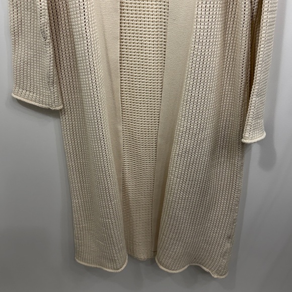 Anthropologie Pilcro Long Sleeve Open Stitch Duster Sweater cream color medium - Picture 4 of 9